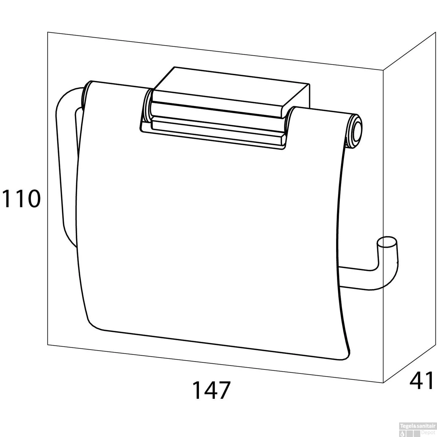 Toiletrolhouder Tiger Cliqit Met Klep Donkergrijs RVS Geborsteld - Afbeelding 3