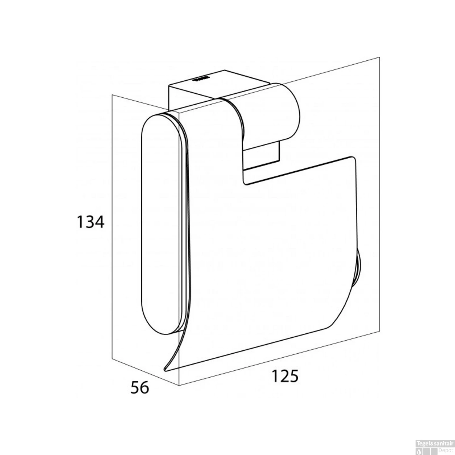 Toiletrolhouder Tiger Nomad Met Klep Matzwart - Afbeelding 3