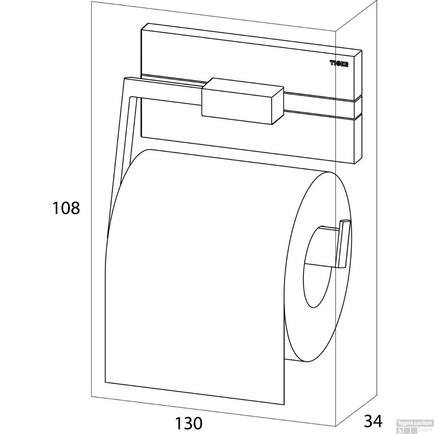 Toiletrolhouder Tiger Safira Chroom - Afbeelding 4