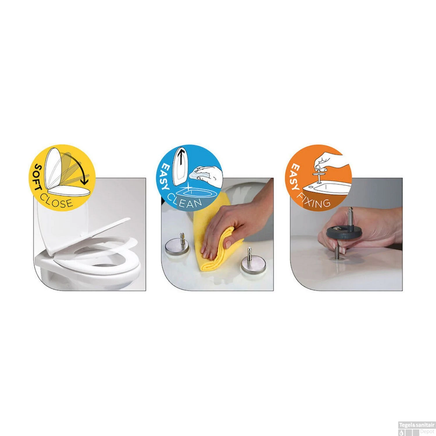 Toiletzitting Tiger Blade Duroplast Softclose Wit - Afbeelding 9