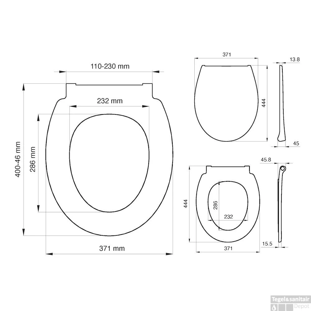 Toiletzitting Tiger Pasadena Thermoplast Softclose Quickrelease Wit - Afbeelding 9