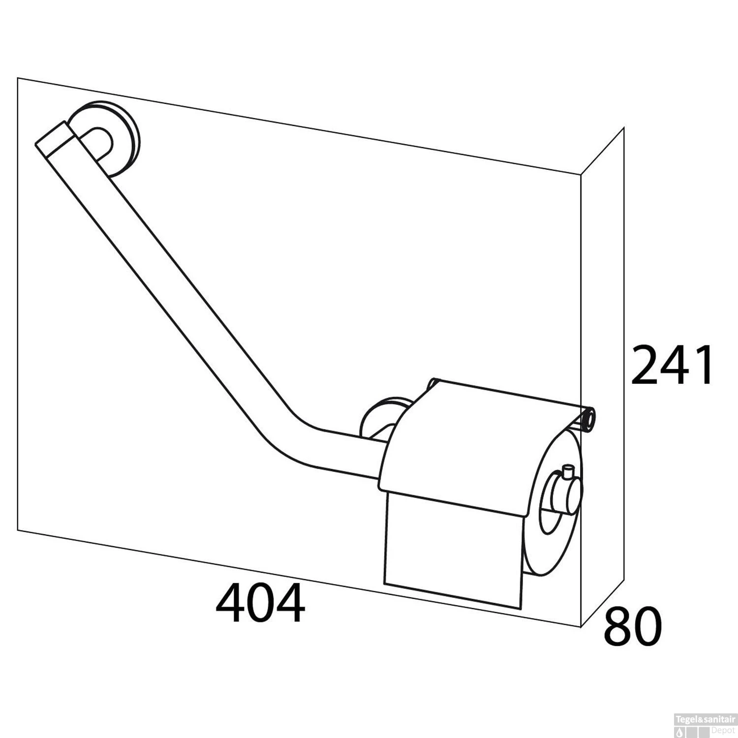 Veiligheidsgreep Met Toiletrolhouder Tiger Boston Comfort En Safety Rechts RVS Glans - Afbeelding 6