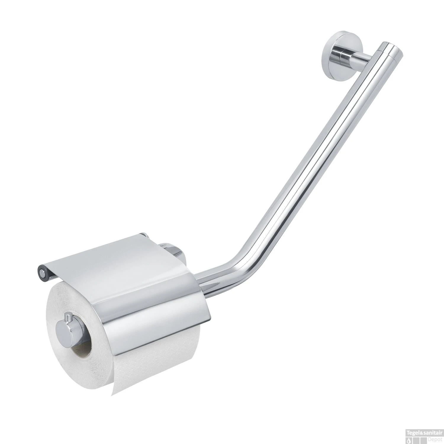 Veiligheidsgreep Met Toiletrolhouder Tiger Boston Comfort En Safety Rechts RVS Glans - Afbeelding 2