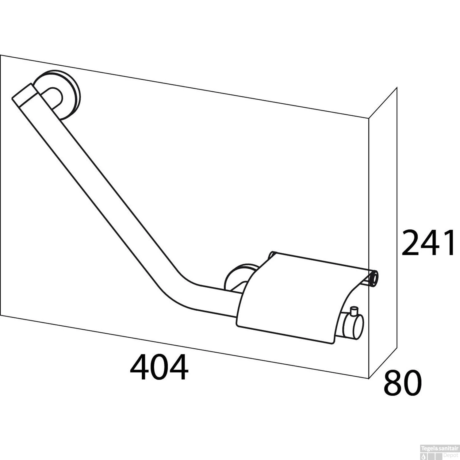 Veiligheidsgreep Met Toiletrolhouder Tiger Boston Comfort En Safety Rechts RVS Glans - Afbeelding 5