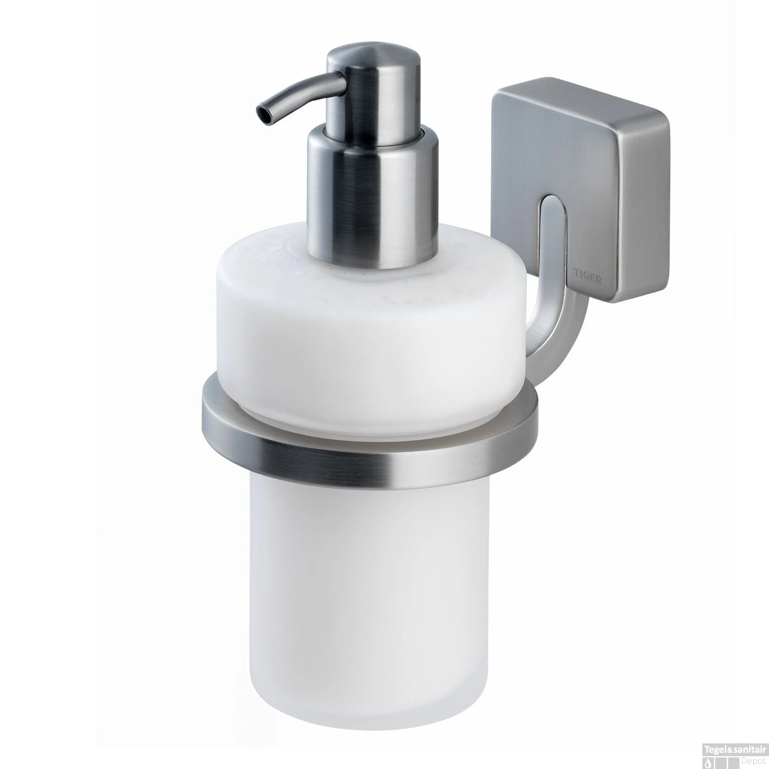 Zeepdispenser Tiger Impuls Muur Glas/RVS Geborsteld - Afbeelding 3