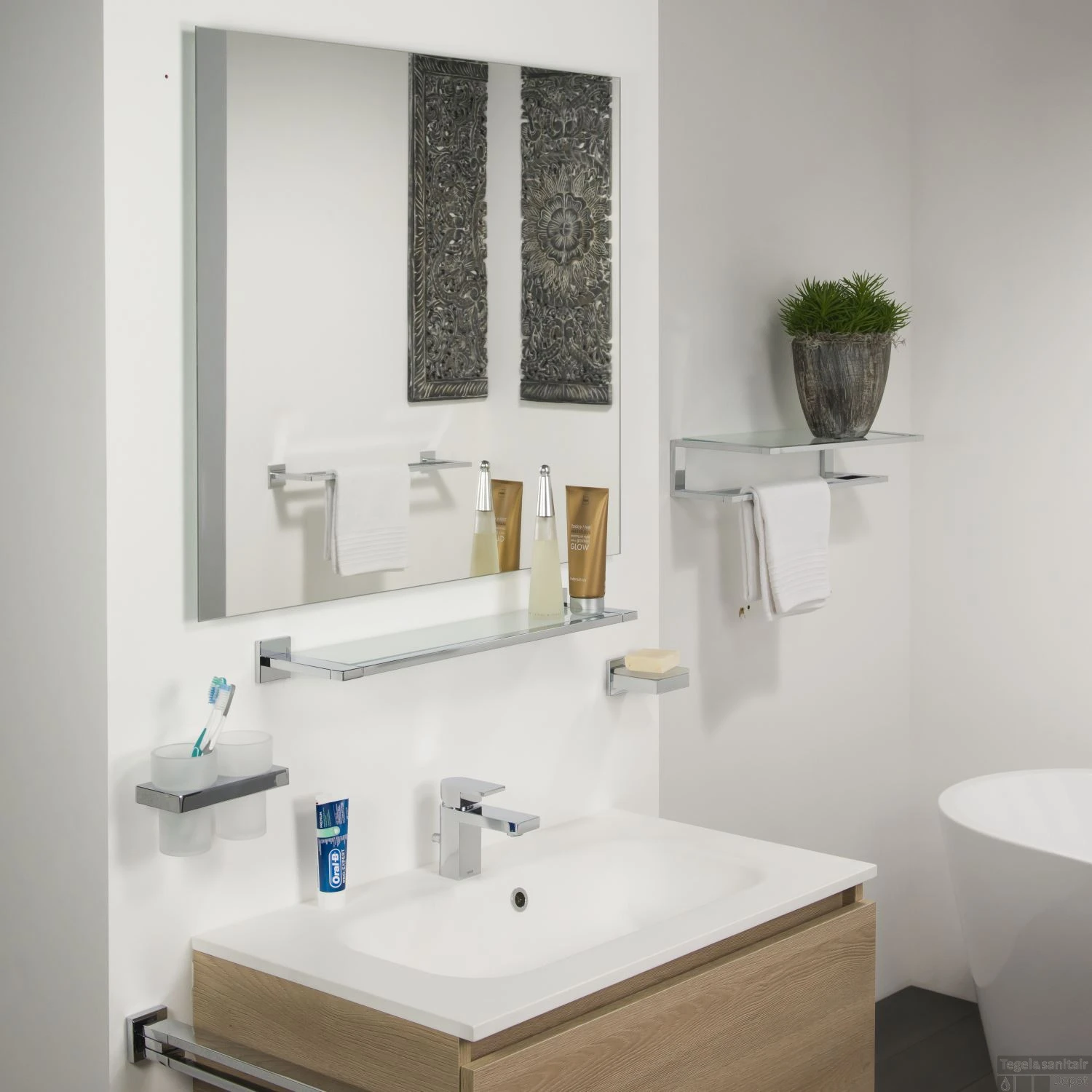 Zeepdispenser Tiger Items Rond Glas/Chroom - Afbeelding 2