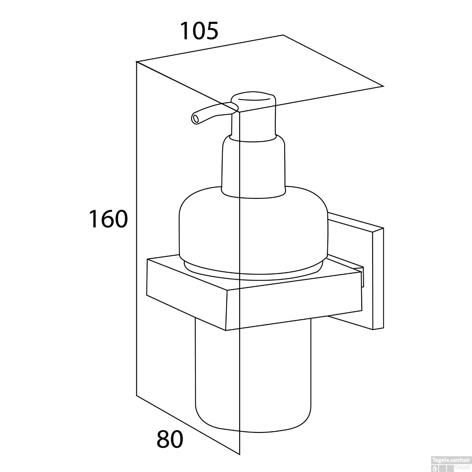 Zeepdispenser Tiger Items Rond Glas/Chroom - Afbeelding 3