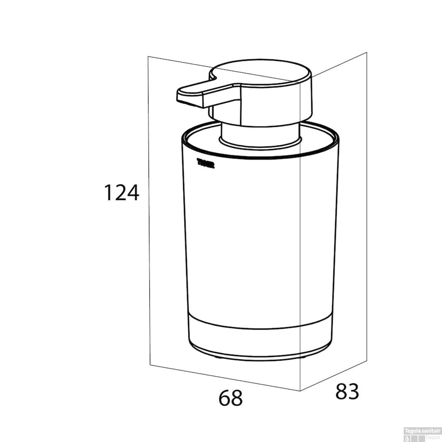 Zeepdispenser Tiger Tune Vrijstaand Messing Geborsteld / Zwart - Afbeelding 4