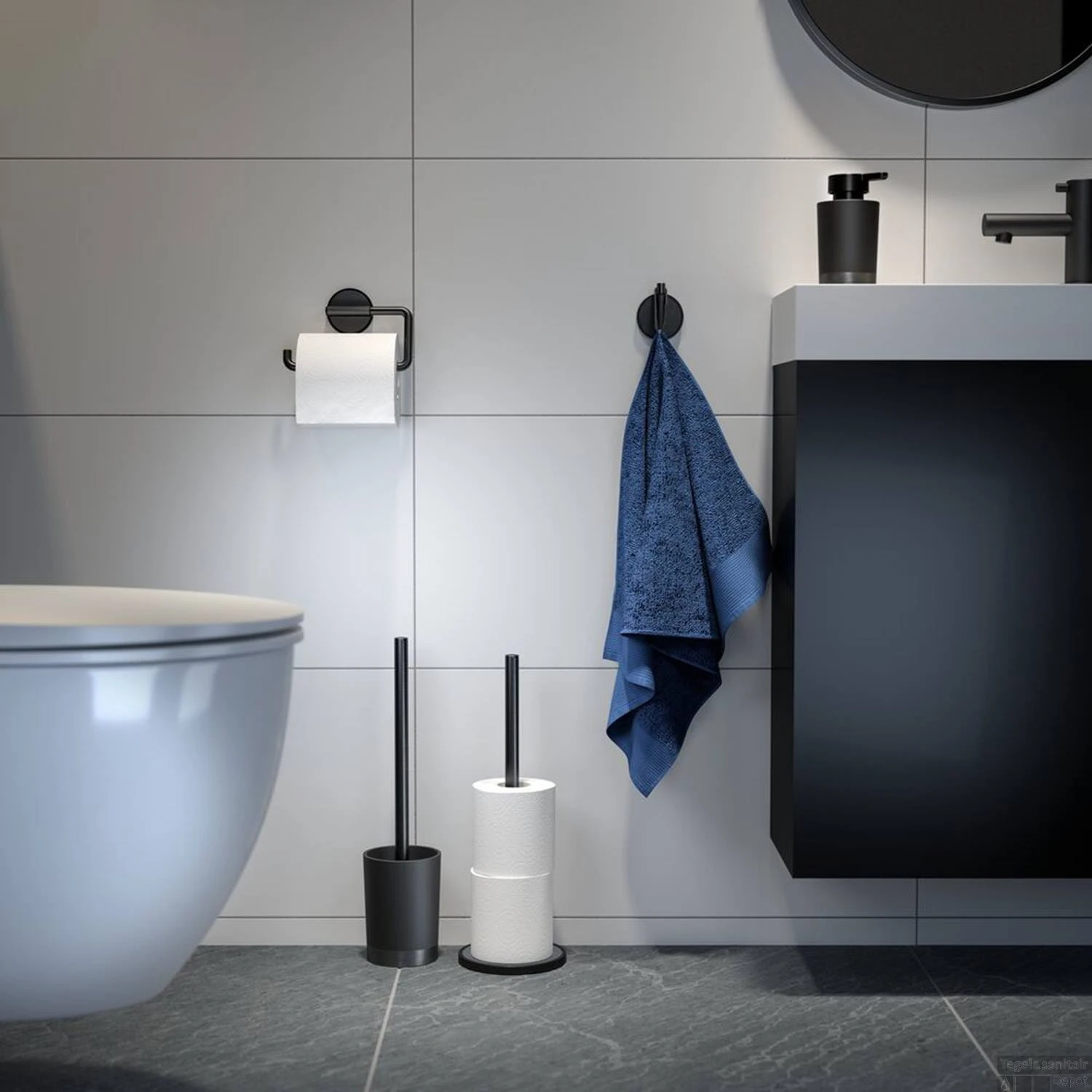 Zeepdispenser Tiger Tune Vrijstaand Zwart Metaal Geborsteld / Zwart - Afbeelding 2